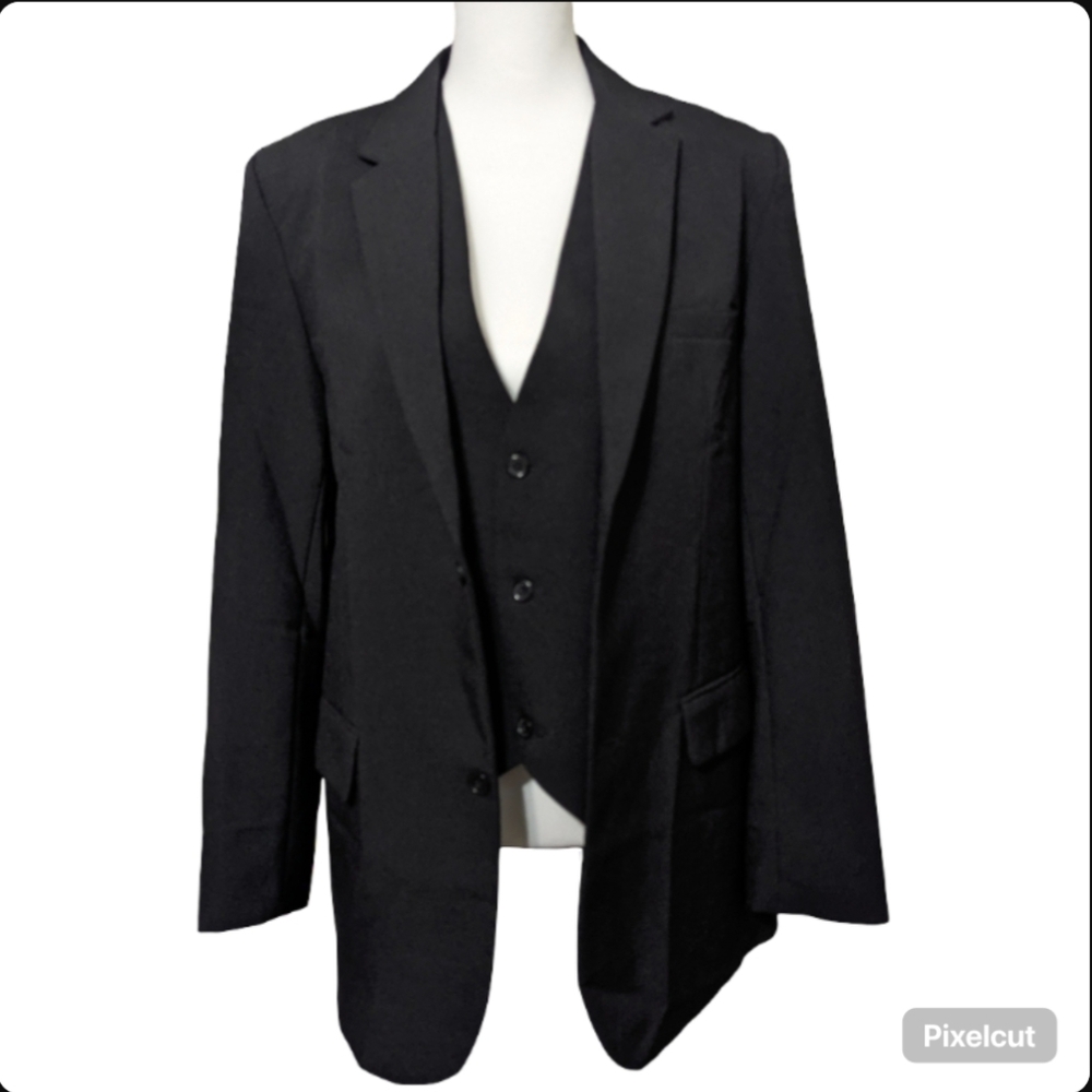 Classic Black Boys Suit Jacket & Vest Size: 20